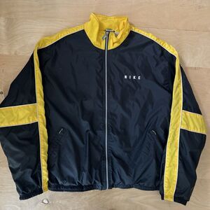 Vintage Nike Jacket 2XL Black Yellow 90s Windbreaker Sportswear New York Oregon